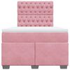 vidaXL Boxspring met matras fluweel roze 120x190 cm
