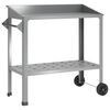 vidaXL Pottafel met Wielen zilver 96 x 50 x 89 cm Gegalvaniseerd staal