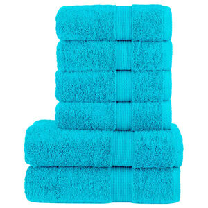 vidaXL 6-delige Handdoekenset SOLUND 600 g/m&sup2; turquoise