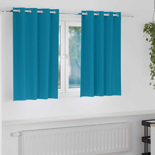 vidaXL Zwart-out Gordijnen met Ringen 2 pcs Turquoise 140 x 140 cm