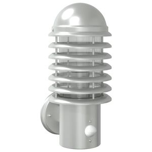 vidaXL Buitenwandlamp met sensor roestvrij staal zilverkleurig