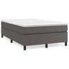 vidaXL Boxspring met matras kunstleer grijs 120x190 cm
