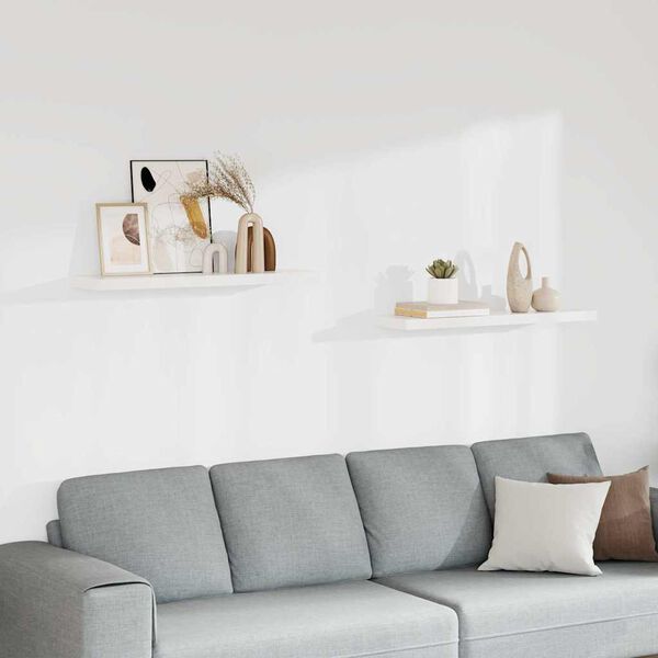vidaXL Wandschappen zwevend 2 st 90x23,5x3,8 cm MDF wit