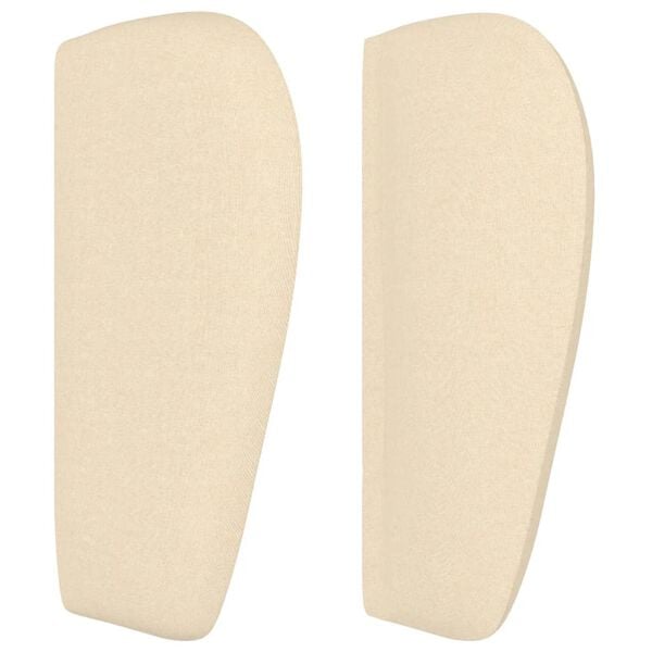 vidaXL Hoofdbord met randen 163x23x78/88 cm stof cr&egrave;mekleurig