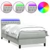vidaXL Boxspring met matras en LED fluweel lichtgrijs 80x210 cm