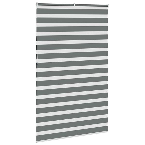 vidaXL Zebra rolgordijn 140x230 cm stofbreedte 135,9 cm donkergrijs