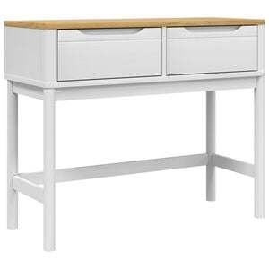 vidaXL Wandtafel FLORO 89,5x36,5x73 cm massief grenenhout wit