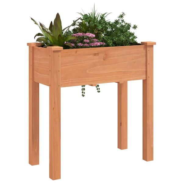 vidaXL Plantenbak met voering 71x37x76 cm massief vurenhout bruin