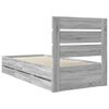 vidaXL Bedframe met lade Grijs Sonoma 100 x 200 cm Ingenieurshout