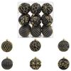 vidaXL Kerstbalset XL 18 st Zwart en Goud 8 cm Polystyreen