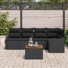 vidaXL Tuinbankenset met kussen 6 pcs Zwart poly rattan