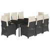 vidaXL 9-delige Tuinset poly rattan zwart