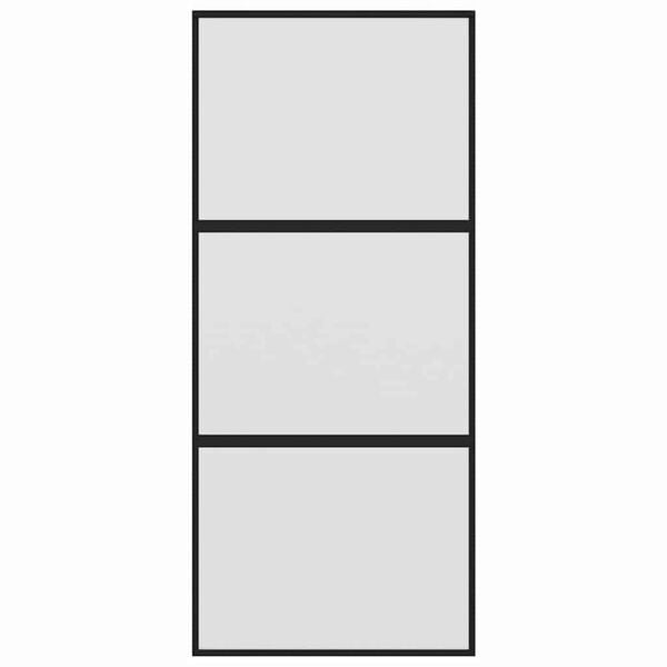 vidaXL Schuifdeur 90x205 cm gehard glas en aluminium zwart
