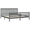 vidaXL Bedframe met hoofdbord massief hout grijs 200x200 cm
