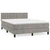 vidaXL Boxspring met matras fluweel lichtgrijs 140x200 cm
