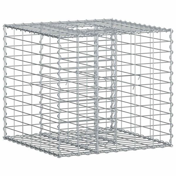 vidaXL Gabion Verhoogd Bed Zilver 60 x 60 x 55 cm Gegalvaniseerd staal