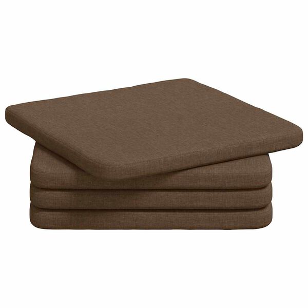 vidaXL Zitkussens 4 pcs Bruin 40 x 40 x 3 cm Stof