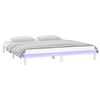 vidaXL Bedframe LED massief hout wit 200x200 cm