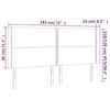 vidaXL Hoofdbord met randen 183x16x118/128 cm stof lichtgrijs
