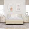 vidaXL Boxspring bed met matras met hoofdeinde Cr&egrave;me 160 x 200 cm Stof