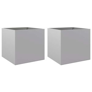 vidaXL Plantenbakken 2 st 49x47x46 cm gegalvaniseerd staal zilverkleur