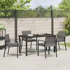 vidaXL Tuin eettafelset 5 pcs Grijs Gepoedercoat staal