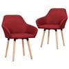 vidaXL Eetkamerstoelen 2 st stof wijnrood