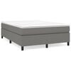vidaXL Boxspring met matras stof donkergrijs 140x190 cm