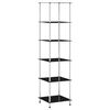 vidaXL Kastje 6-laags 40x40x160 cm gehard glas zwart
