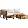 vidaXL 5-delige Loungeset met kussens massief acaciahout