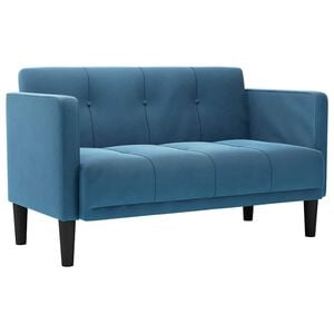 vidaXL Loveseat bank blauw 111 cm fluweel