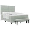 vidaXL Boxspring bed met hoofdeinde Lichtgrijs 190 x 140 cm Fluweel