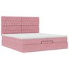 vidaXL Ottoman bed met matrassen 200x200cm fluweel roze