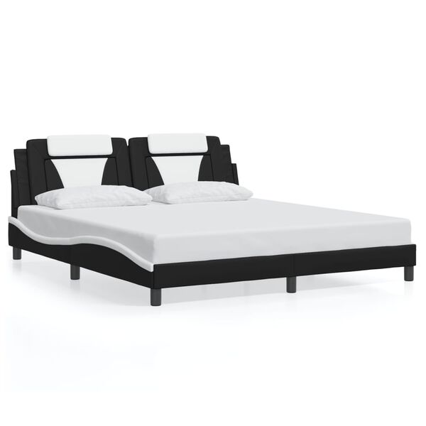 vidaXL Bedframe "Viana" zonder matras kunstleer zwart en wit 180x200 cm