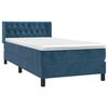 vidaXL Boxspring met matras fluweel donkerblauw 100x200 cm