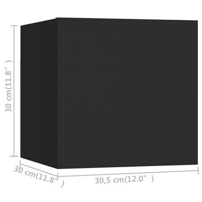 vidaXL Tv-wandmeubelen 8 st 30,5x30x30 cm zwart