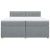vidaXL Boxspring met matras stof lichtgrijs 200x200 cm