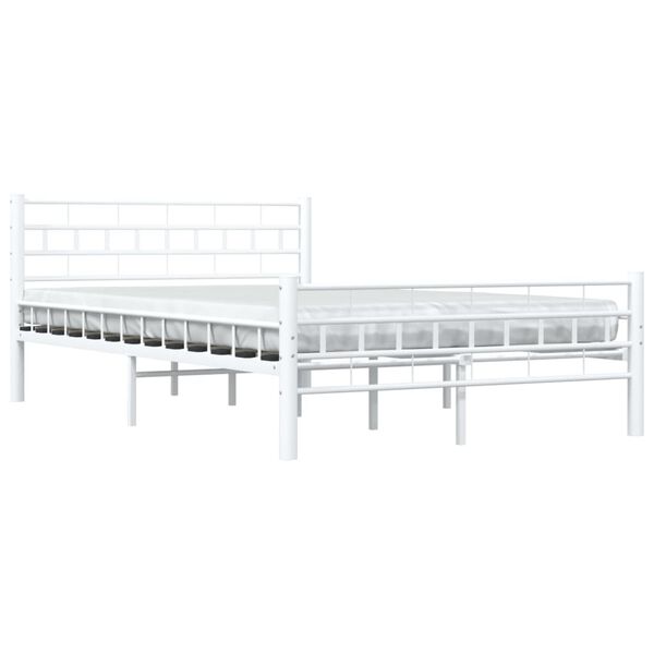 vidaXL Bedframe metaal wit 140x200 cm