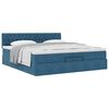 vidaXL Ottoman bed met matras 200x200 cm fluweel donkerblauw
