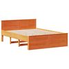 vidaXL Bedframe zonder matras met hoofdbord hout wasbruin 140x190 cm