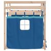 vidaXL Stapelbed met gordijnen 75x190 cm massief grenenhout blauw