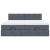 vidaXL Ottoman bed met matrassen 200x200cm fluweel donkergrijs