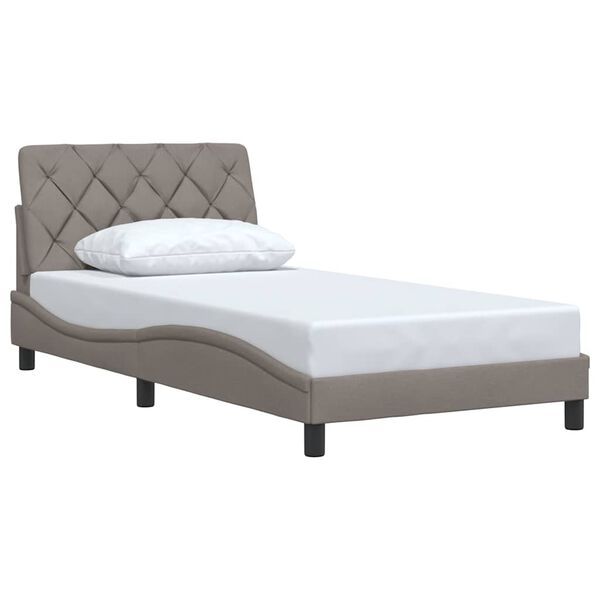 vidaXL Bedframe zonder matras 100x200 cm stof taupe