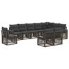 vidaXL Tuinbankenset 10 st Grijs en Donkergrijs poly rattan