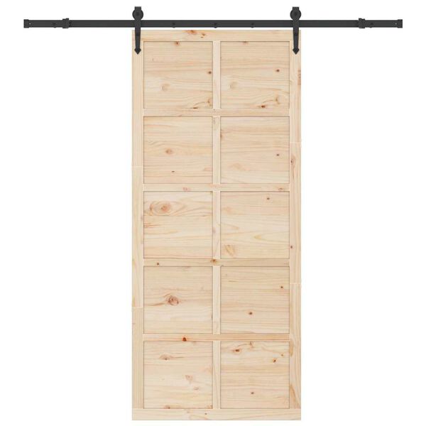 vidaXL Schuifdeur Bruin 100 x 208 cm Massief grenenhout