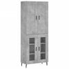 vidaXL Hoge kast 69,5x34x180 cm bewerkt hout betongrijs