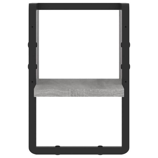vidaXL Wandschap met stang 20x25x30 cm grijs sonoma eikenkleurig