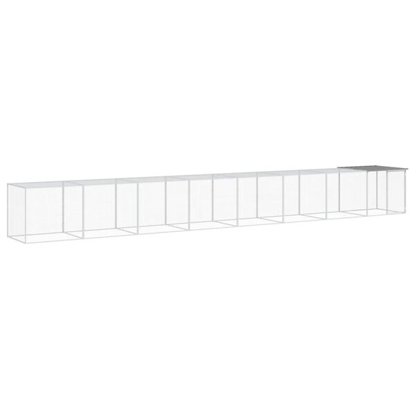 vidaXL Kippenhok met dak 803x98x90 cm gegalvaniseerd staal lichtgrijs