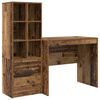 vidaXL Bureau met lade met plank met opslag 2 pcs Oudhout