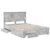 vidaXL Bedframe met hoofdeinde Beton Grijs 140 x 190 cm Bewerkt hout